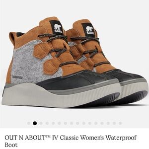 Sorel Women's Tan, Gray & Black Mid-Height Waterproof Ankle Boots